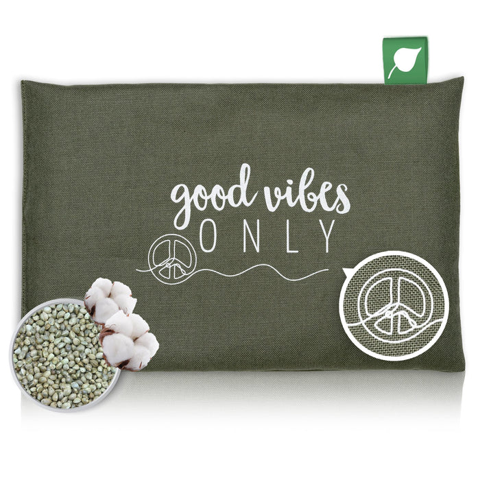 HANF WÄRMEKISSEN OLIVGRÜN, 30X20 CM, GOOD VIBES 1 Wellness Aromakissen, Wellness bei Zeit für mich...