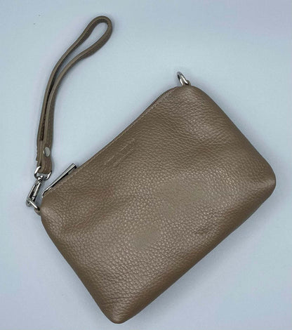 Handtasche "Florence" aus echtem Leder - Cappuccino Braun