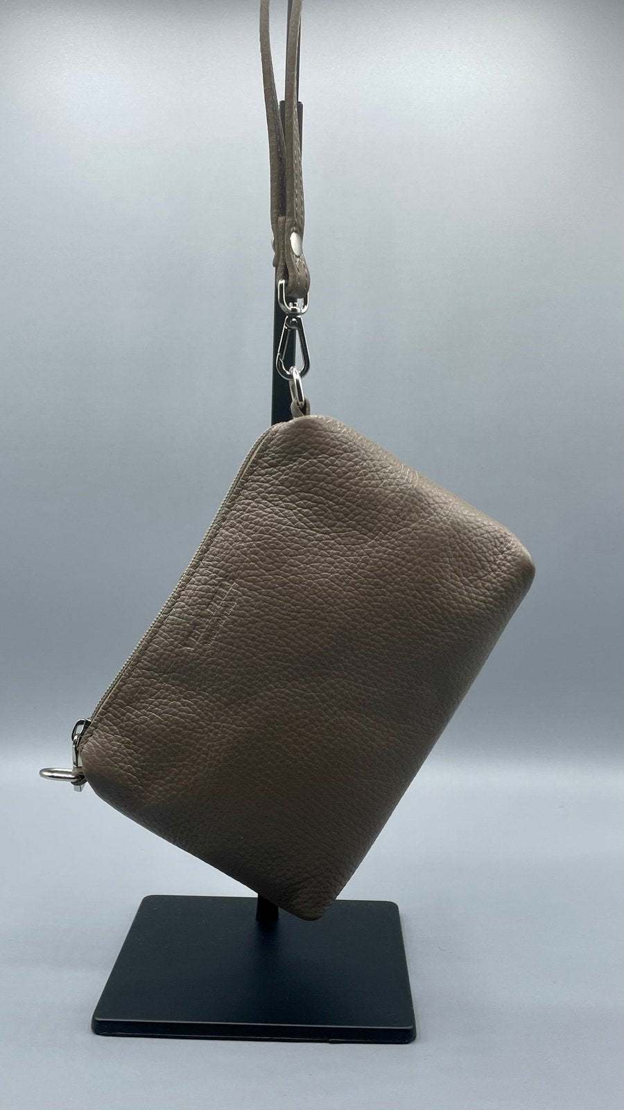 Handtasche "Florence" aus echtem Leder - Cappuccino Braun