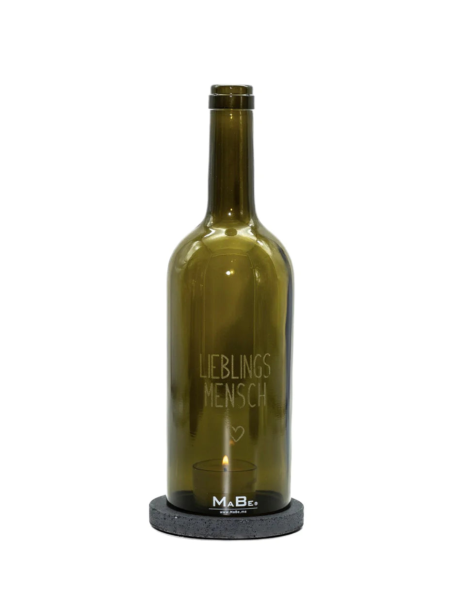 Windlicht "LIEBLINGSMENSCH" Gravur Bordeaux, Oliv 3 Lifestyle Dekoration, Geschenkideen, Lifestyle bei Zeit für mich...