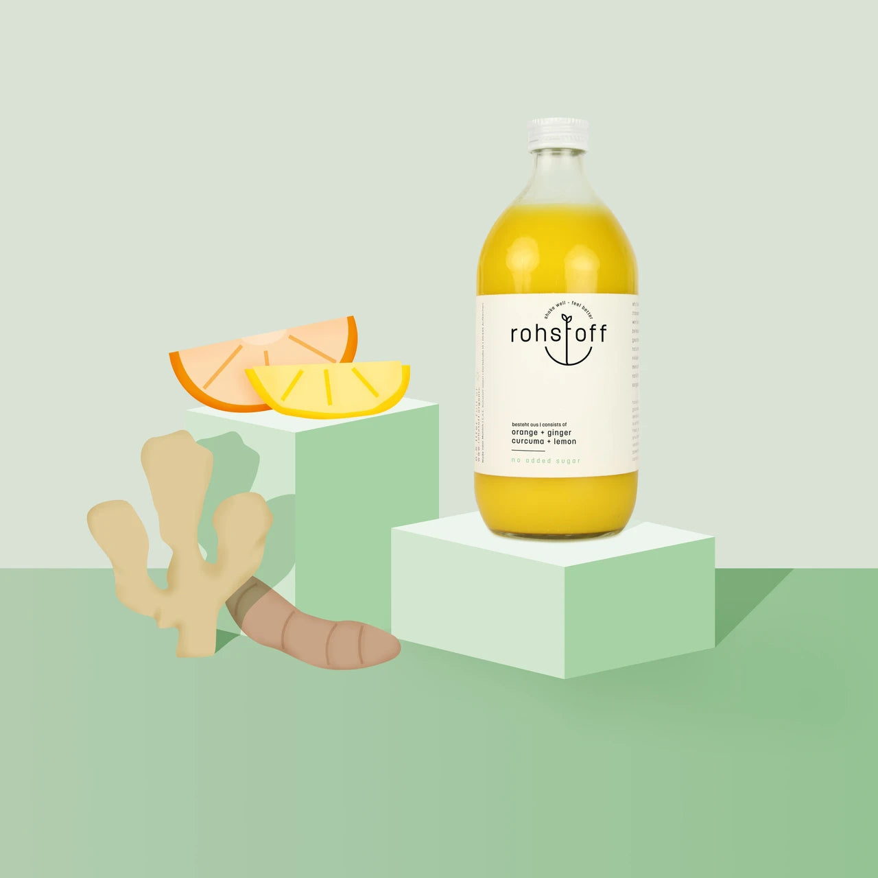 rohstoff ORANGE + INGWER + KURKUMA + ZITRONE Inhalt 0,5