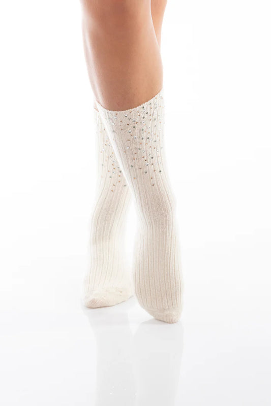 Dailysocks MARIE Strass - wollweiß