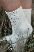Dailysocks MARIE Strass - wollweiß