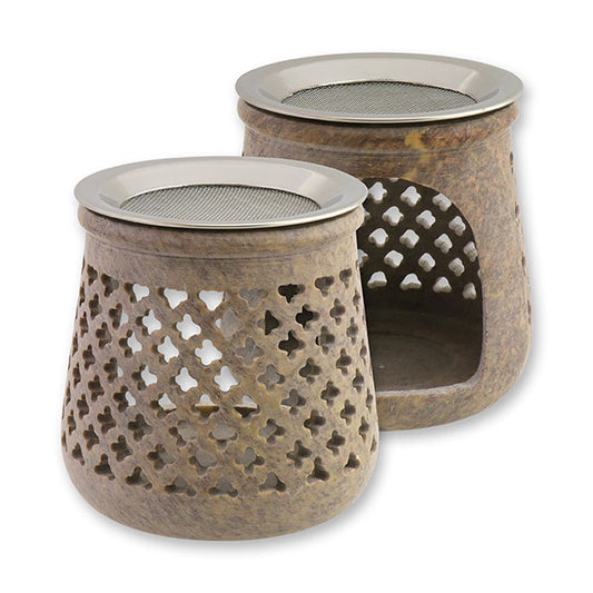 Florex Weihrauchgefäß 8x7cm Speckstein mit Sieb, für Teelicht