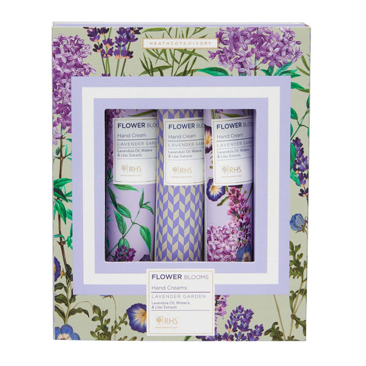 Heathcote & Ivory Royal Horticultural Society Hand Cream Trio - Lavender Garden Hand Creme 3 x 30 ml Handcreme