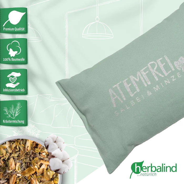 Herbalind KRÄUTERKISSEN ATEMFREI 30X20 CM LINDGRÜN Inklusionsbetrieb