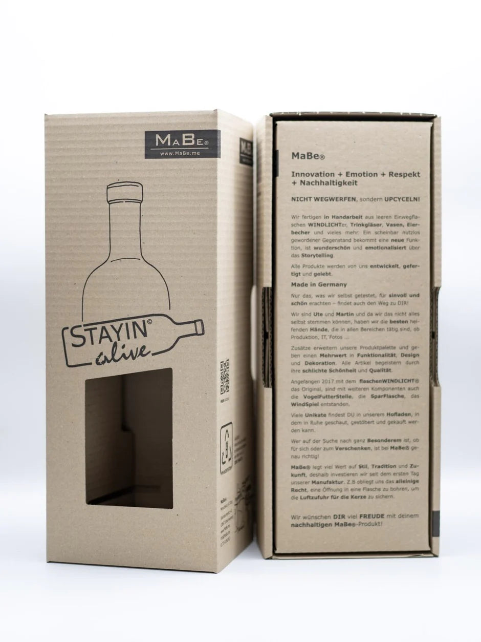 Windlicht "FOR PEACE" Gravur, Bordeaux Flasche, transparent 3 Lifestyle Dekoration, Geschenkideen, Lifestyle bei Zeit für mich...