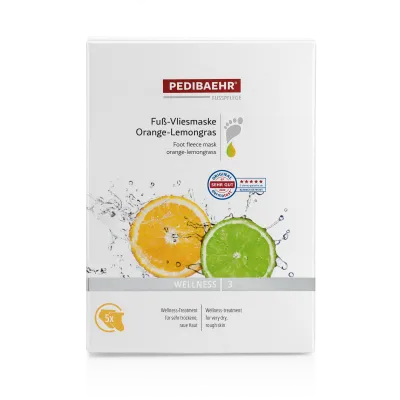 Baehr Fuß- Vliesmaske Orange- Lemongras 1 Paar