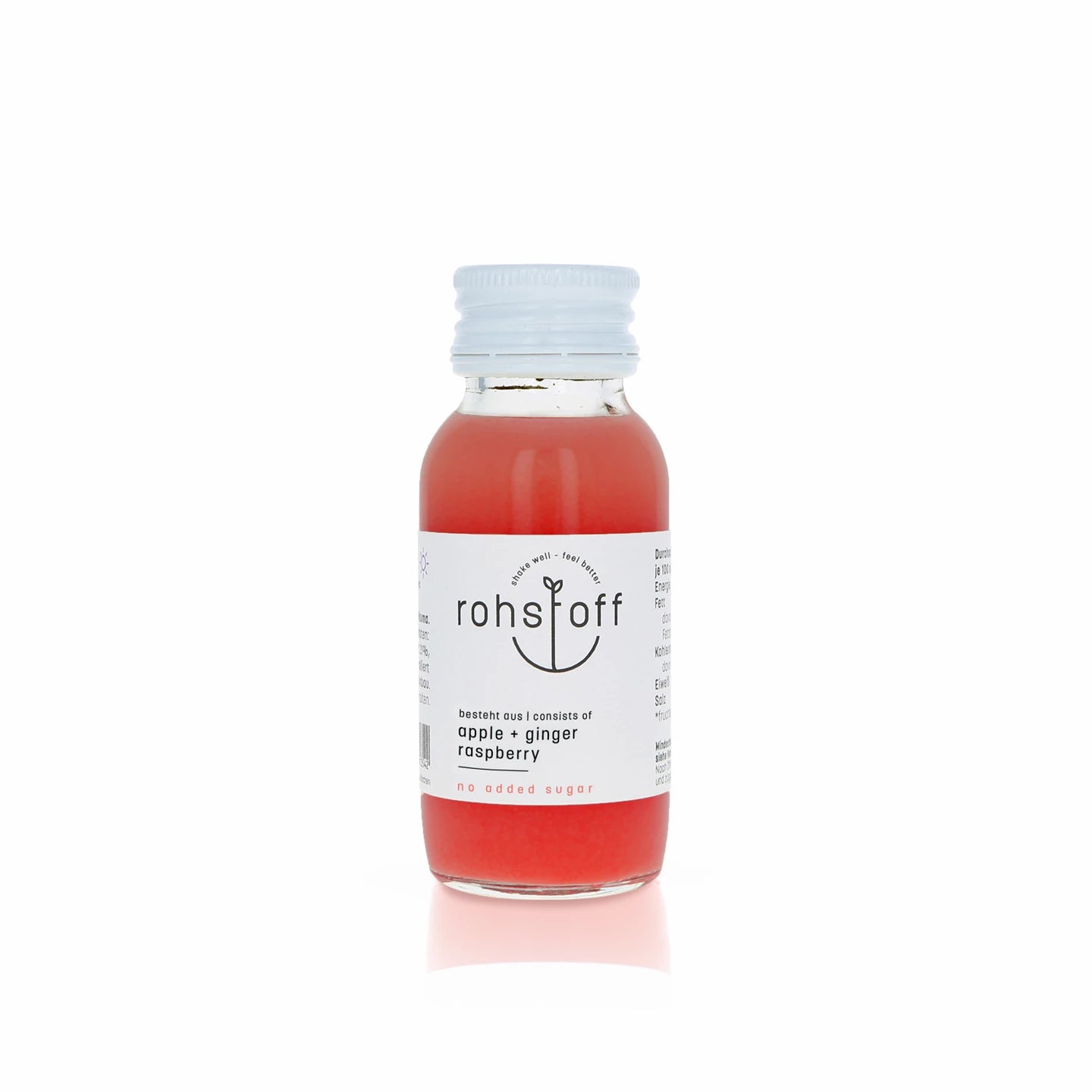 rohstoff APFEL + INGWER + HIMBEERE Inhalt 0,06 l 